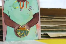 Lade das Bild in den Galerie-Viewer, Emaille Pin - Minipin - cat in a cup - Türkis/Orange