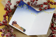 Lade das Bild in den Galerie-Viewer, Klappkarte - Weihnachtskatzen - Grußkarte mit Katzen zu Weihnachten - Eigene Aquarell Illustration
