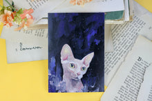 Lade das Bild in den Galerie-Viewer, Postkarte - Sphinx Katze - Nacktkatze - Goauche Porträt - Eigene Illustration