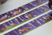 Lade das Bild in den Galerie-Viewer, Washi Tape - Füchse mit Glühwürmchen im Wald - Eigene Illustrationen