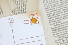 Lade das Bild in den Galerie-Viewer, Postkarte - Halloween Katze - Katze mit Kürbis - Vollmond