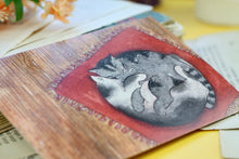 Lade das Bild in den Galerie-Viewer, Postkarte - Kuschelnde Katzen - Aquarell Illustration