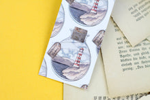 Lade das Bild in den Galerie-Viewer, Lesezeichen - Leuchtturm in der Flasche - Flaschenpost - Aquarell Illustration