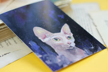 Lade das Bild in den Galerie-Viewer, Postkarte - Sphinx Katze - Nacktkatze - Goauche Porträt - Eigene Illustration
