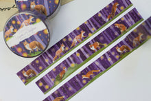 Lade das Bild in den Galerie-Viewer, Washi Tape - Füchse mit Glühwürmchen im Wald - Eigene Illustrationen