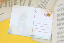 Lade das Bild in den Galerie-Viewer, Postkarte - Halloween Katze - Katze mit Kürbis - Vollmond