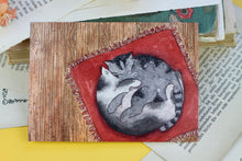 Lade das Bild in den Galerie-Viewer, Postkarte - Kuschelnde Katzen - Aquarell Illustration