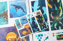 Lade das Bild in den Galerie-Viewer, Postkarte - Tiere im Ozean - Colorful Ocean - Gouache Illustration - Sketchbook Collection