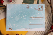 Lade das Bild in den Galerie-Viewer, Postkarte - Winterwald - Weihnachten - Fuchs, Hase und Eichhörnchen - Eigene Illustration