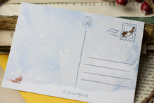 Lade das Bild in den Galerie-Viewer, Postkarte - Schneekugeln mit Tieren - Weihnachten - Fuchs, Hase, Rotkehlchen und Eichhörnchen - Eigene Illustration