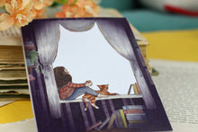 Lade das Bild in den Galerie-Viewer, Notizblock - Frau mit Katze am Fenster - A6 - 50 Seiten - kariert