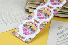 Lade das Bild in den Galerie-Viewer, Lesezeichen - Von Herzen - Heißluftballon mit Blumen - Geschenk - Aquarell Illustration