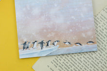 Lade das Bild in den Galerie-Viewer, Notizblock - Pinguine im Schnee - Gentoo Penguins - DIN A5 - 50 Seiten - kariert - Eigene Illustration