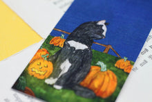 Lade das Bild in den Galerie-Viewer, Lesezeichen -Schwarze Katze mit Kürbis - Halloween - Herbst - Aquarell Illustration