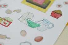 Lade das Bild in den Galerie-Viewer, Stickerbogen - Backen - Backzutaten, Kuchen und Kekse, Schürze, Mixer und Backbücher - Bullet Journal