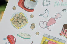 Lade das Bild in den Galerie-Viewer, Stickerbogen - Backen - Backzutaten, Kuchen und Kekse, Schürze, Mixer und Backbücher - Bullet Journal