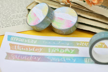 Lade das Bild in den Galerie-Viewer, Washi Tape - Pastellfarbene Wochentage - Bullet Journal Zubehör - Papierklebeband - Eigene Illustrationen