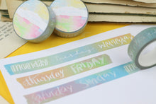 Lade das Bild in den Galerie-Viewer, Washi Tape - Pastellfarbene Wochentage - Bullet Journal Zubehör - Papierklebeband - Eigene Illustrationen