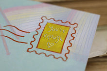 Lade das Bild in den Galerie-Viewer, Quadratische Postkarte - Cozy Sunday - You're so golden - Achtsamkeit - Eigene Illustration - Art Print