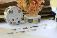 Lade das Bild in den Galerie-Viewer, Washi Tape - Meine liebsten Katzen - Gold Foil - Eigene Illustrationen nach echten Katzen aus meinem Leben