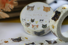 Lade das Bild in den Galerie-Viewer, Washi Tape - Meine liebsten Katzen - Gold Foil - Eigene Illustrationen nach echten Katzen aus meinem Leben