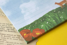 Lade das Bild in den Galerie-Viewer, Notizblock - Kater in Mohnblumenfeld - DIN A5 - 50 Seiten - liniert