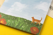 Lade das Bild in den Galerie-Viewer, Notizblock - Kater in Mohnblumenfeld - DIN A5 - 50 Seiten - liniert