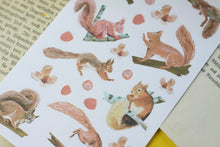 Lade das Bild in den Galerie-Viewer, Stickerbogen - Eichhörnchen - Waldtiere - Bullet Journal