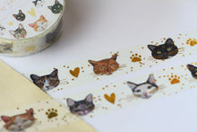 Lade das Bild in den Galerie-Viewer, Washi Tape - Meine liebsten Katzen - Gold Foil - Eigene Illustrationen nach echten Katzen aus meinem Leben