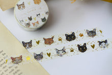 Lade das Bild in den Galerie-Viewer, Washi Tape - Meine liebsten Katzen - Gold Foil - Eigene Illustrationen nach echten Katzen aus meinem Leben