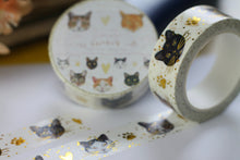 Lade das Bild in den Galerie-Viewer, Washi Tape - Meine liebsten Katzen - Gold Foil - Eigene Illustrationen nach echten Katzen aus meinem Leben