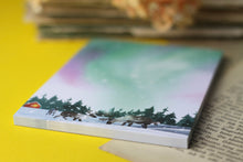 Lade das Bild in den Galerie-Viewer, Notizblock - Rentiere unter Polarlichtern - A6 - 50 Seiten - blanko