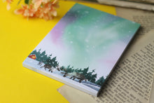 Lade das Bild in den Galerie-Viewer, Notizblock - Rentiere unter Polarlichtern - A6 - 50 Seiten - blanko