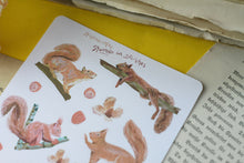 Lade das Bild in den Galerie-Viewer, Stickerbogen - Eichhörnchen - Waldtiere - Bullet Journal