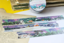 Lade das Bild in den Galerie-Viewer, Washi Tape - Skandinavische Nacht 2.0 - 10mx25mm - Eigene Illustrationen - Polarlichter, Rentier, Wale, Wolf