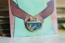 Lade das Bild in den Galerie-Viewer, Emaille Pin - Minipin - cat in a cup - Blau