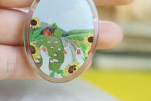 Lade das Bild in den Galerie-Viewer, Acryl Schlüsselanhänger - Lustige Gänse - Bauernhoftiere - mit Epoxy - Eigene Illustration A-/B-Ware