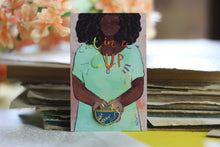 Lade das Bild in den Galerie-Viewer, Emaille Pin - Minipin - cat in a cup - Blau