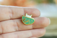 Lade das Bild in den Galerie-Viewer, Emaille Pin - Minipin - cat in a cup - Mint