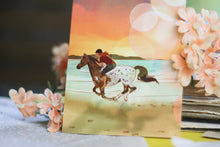 Lade das Bild in den Galerie-Viewer, Postkarte - Strandausritt - Reiterin am Strand - Appaloosa - Aquarell Illustration - Handgemalt - Geburtstagskarte