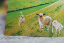 Lade das Bild in den Galerie-Viewer, Postkarte - Schafe auf Deich - Nordsee mit Leuchtturm - Aquarell Illustration - Handgemalt - Geburtstagskarte