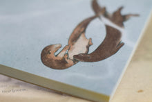 Lade das Bild in den Galerie-Viewer, Notizblock - Otter - A6 - 50 Seiten - punktkariert - eigene Illustration