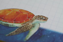 Lade das Bild in den Galerie-Viewer, Notizblock - Meeresschildkröte - Briefpapier - DIN A5 - 50 Seiten - kariert