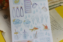 Lade das Bild in den Galerie-Viewer, Stickerbogen - Wasser Tracker - Stay hydrated - Funktionale Sticker - Bullet Journal - Eigene Illustrationen