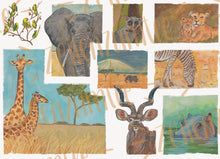 Lade das Bild in den Galerie-Viewer, Print - Tiere in Afrika - Skizzenbuch Kollektion - Handgemalte Illustration