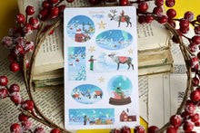Lade das Bild in den Galerie-Viewer, Stickerbogen - Christmas night - Weihnachtsmann, Elfen und Rentiere - Weihnachtsabend - Bullet Journal - Eigene Illustrationen