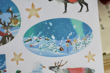 Lade das Bild in den Galerie-Viewer, Stickerbogen - Christmas night - Weihnachtsmann, Elfen und Rentiere - Weihnachtsabend - Bullet Journal - Eigene Illustrationen