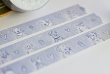 Lade das Bild in den Galerie-Viewer, Washi Tape - Doodle Dogs - Skizzierte Hunde - Lineart - Eigene Illustrationen - Border Collie, Mops, Rottweiler, Frenchie - 15mm x 10m