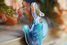 Lade das Bild in den Galerie-Viewer, Kühlschrankmagnet - Rotkehlchen auf Teekanne - Affirmation - Eigene Illustration