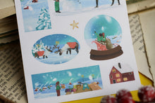 Lade das Bild in den Galerie-Viewer, Stickerbogen - Christmas night - Weihnachtsmann, Elfen und Rentiere - Weihnachtsabend - Bullet Journal - Eigene Illustrationen